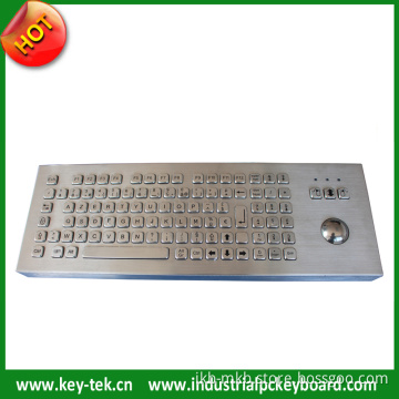 Stainless Steel Kiosk Keyboard with Trackball